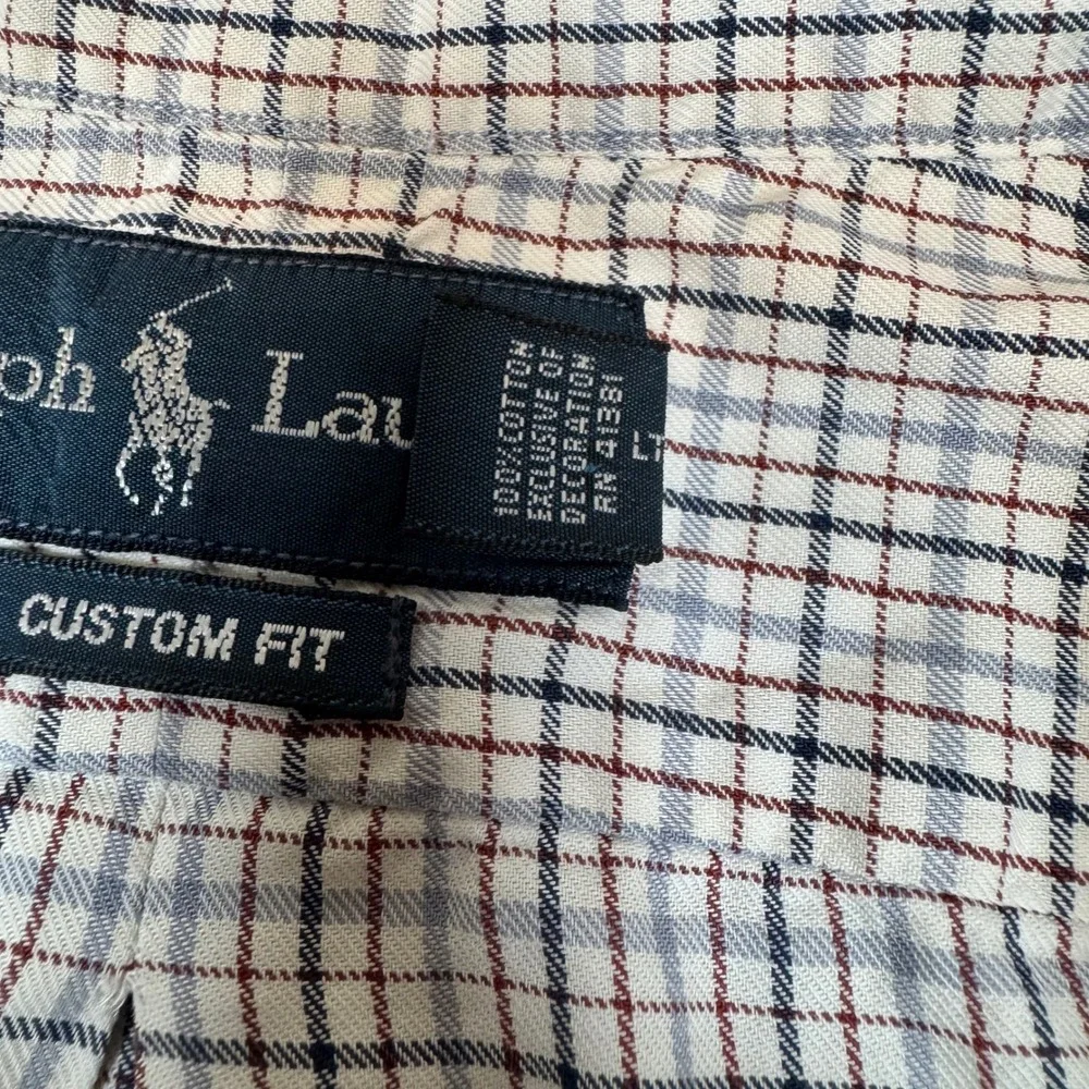 Ralph Lauren Mens‎ XXL Custom Fit Multicolor Plaid Button Down Shirt Cotton